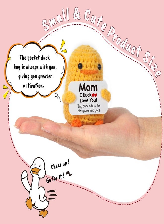 MBL Gifts for Mom Valentines Birthday - Funny Small Crochet Duck Valentine's Day Birthday Mother's Christmas Stocking Stuffers Unique Gift for Mama Mother from Daughter Son, I Duck Love You Mom - Image 2